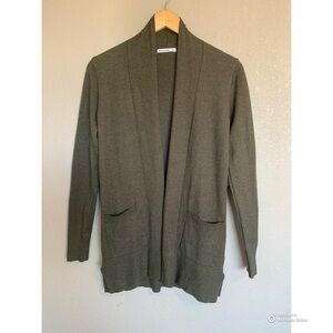 Pink Clover Olive Green Open Cardigan With Pockets Size Small NWT